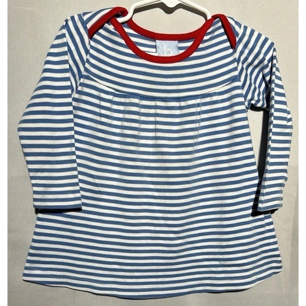 b Striped Blue and White Kids Shirt 18m